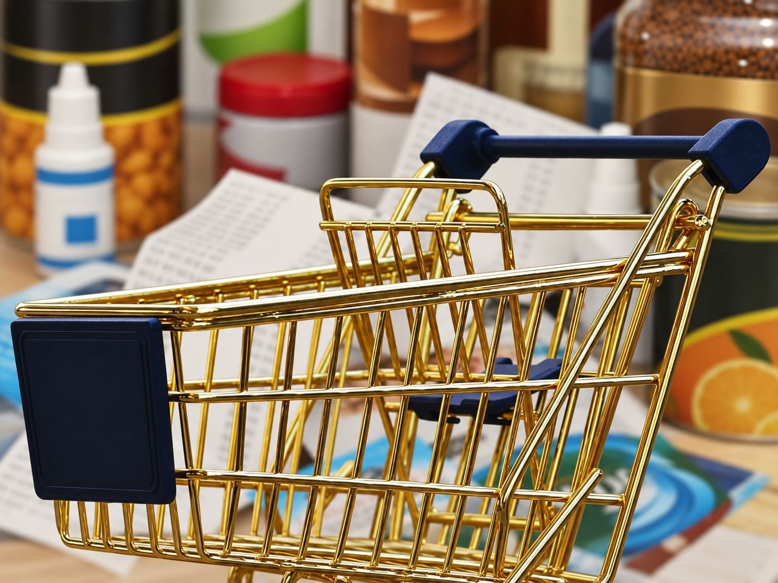 Carrito con alimentos de la Obra de la Piedad